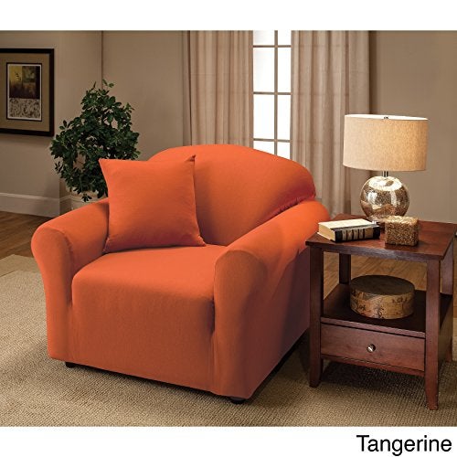 Madison Madison Stretch Jersey Tangerine Chair Slipcover, Solid  - Image 1