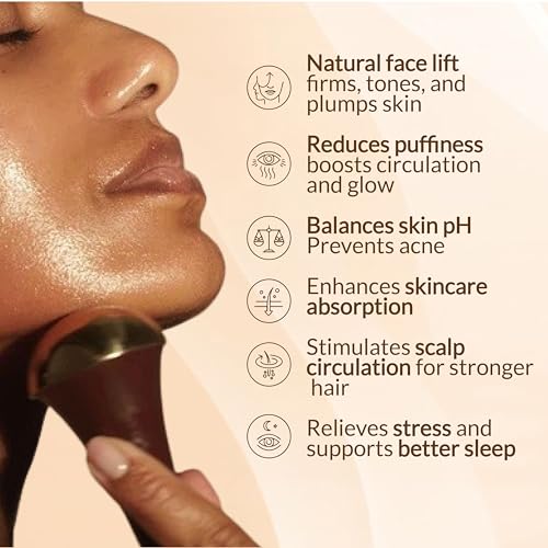 Ohria Ayurveda 2-in-1 Kansa Face & Head Massage Wand with Teakwood Handle | Natural Facial Lift Tool for Firming, De-Puffing, Acne Balance & Relaxation | All Skin Types - Image 4