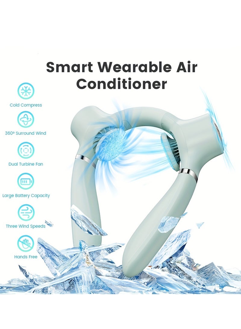 EVEREEN 4000mAh Rechargeable Portable Neck Air Conditioner Fan - 360° Around Cooling  - Image 2