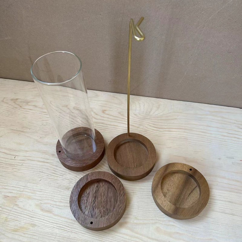 Wooden Fragrance Holder Removable Brass Wire Fragrance Holder Walnut Fragrance Base Aromatherapy Rack Ornaments Inverted Fragrance Holder - Image 5