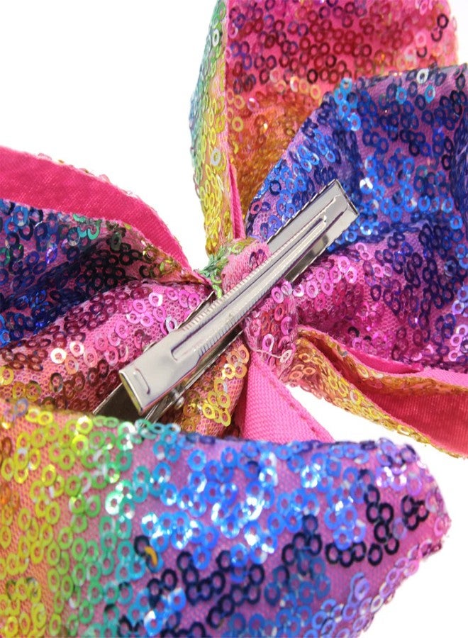 Doneace Large Bow Hair Clips Rainbow Hair Barrettes Sequins Claw Clips Hair Accessories for Women Glitter Hairpin Hair Alligator Clips Colorful Hair Jaw Clamp Headwear Hair Decorations for Women Girls 1PCS - Image 4