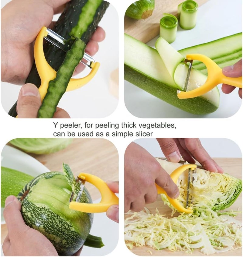 Soft Home Multi-Functional Kitchen Peeler Set: Potato, Carrot, Apple Peelers + Corn Remover, Orange Peeler Tool, Y Peeler for Veggie & Fruit (Color-1) - Image 3