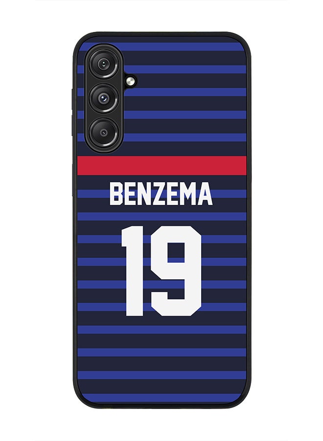 Stylizedd Rugged Black Edge case for Samsung Galaxy M34 5G, Custom Slim fit Thin Phone Case Cover - Football Team - France, Player Name - Benzema - Image 1