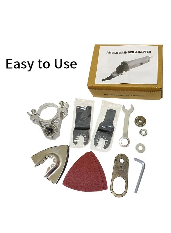 11pcs Angle Grinder To Oscillating Tool Adapter Kit With 5 8 M14 M10 Saw Blades - Image 2