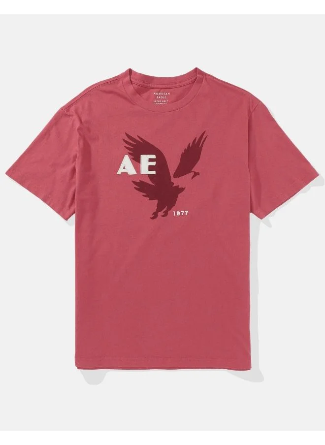 American Eagle Logo Detail Crew Neck T-Shirt