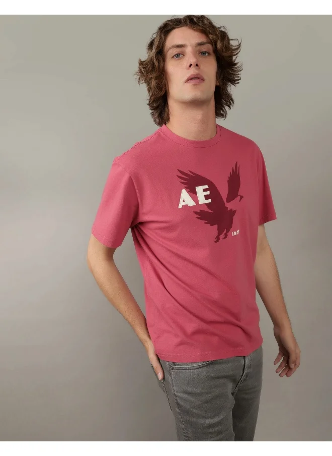 American Eagle Logo Detail Crew Neck T-Shirt