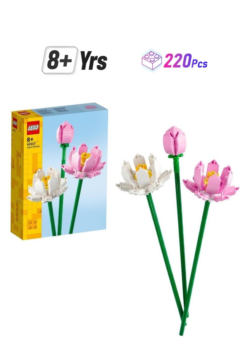 LEGO Icons Botanical Flowers - Lotus  40647 Building Blocks Toy Set; Flowers Botanical Collection (220 Pieces)  - Image 1