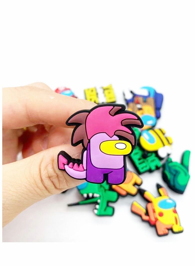 SYOSI Shoe Decoration Charms, 15 PCS Mixed PVC Shoe Charms for Crocs Charm, PVC Shoe Charms for Croc, Different Shapes, Hole Hole Shoes Buckle, Party Gift for dult Men Women Kids and Teens Girls - Image 4