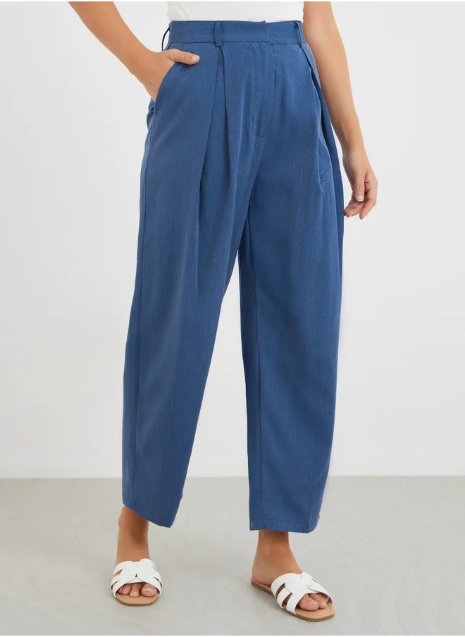 Styli Styli Inverted Pleated Wide Leg Pants