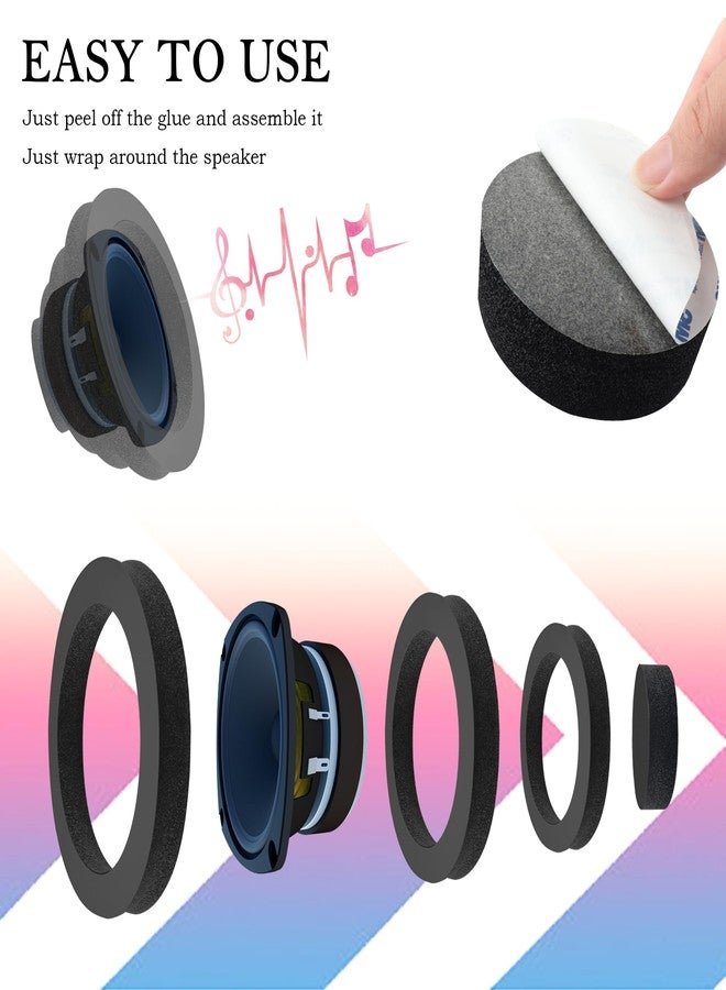 CXCCOI 4PCS 3in1 Car Speakers Foam with Self Adhesive,Multi-Size 6" 6.5" 6.75" Ring Speaker for Car Door Speakers Enhance Sound Clearer,Universal Bass Blockers for 6.5 Speakers 360° Surround - Image 5