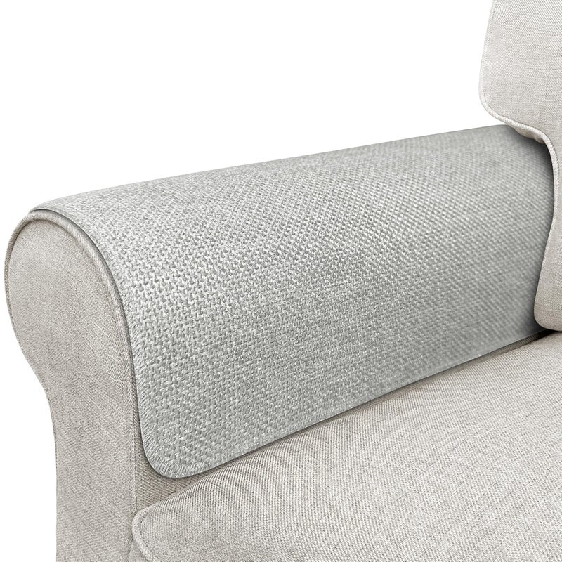 LovoGemy Couch Arm Covers, Waterproof Armrest Cover for Sofa, Armchair, Loveseat, Non-Slip Recliner Arm Covers, Sofa Headrest Covers, Arm Chair Covers Set of 2 (Light Gray, 24"×20") - Image 1