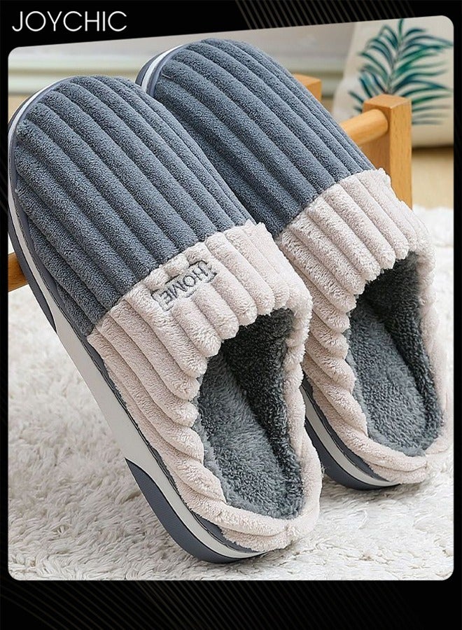 Joychic Autumn and Winter Bedroom Slipper for Men Non-slip Thick-soled Warm Home Slipper - Image 1