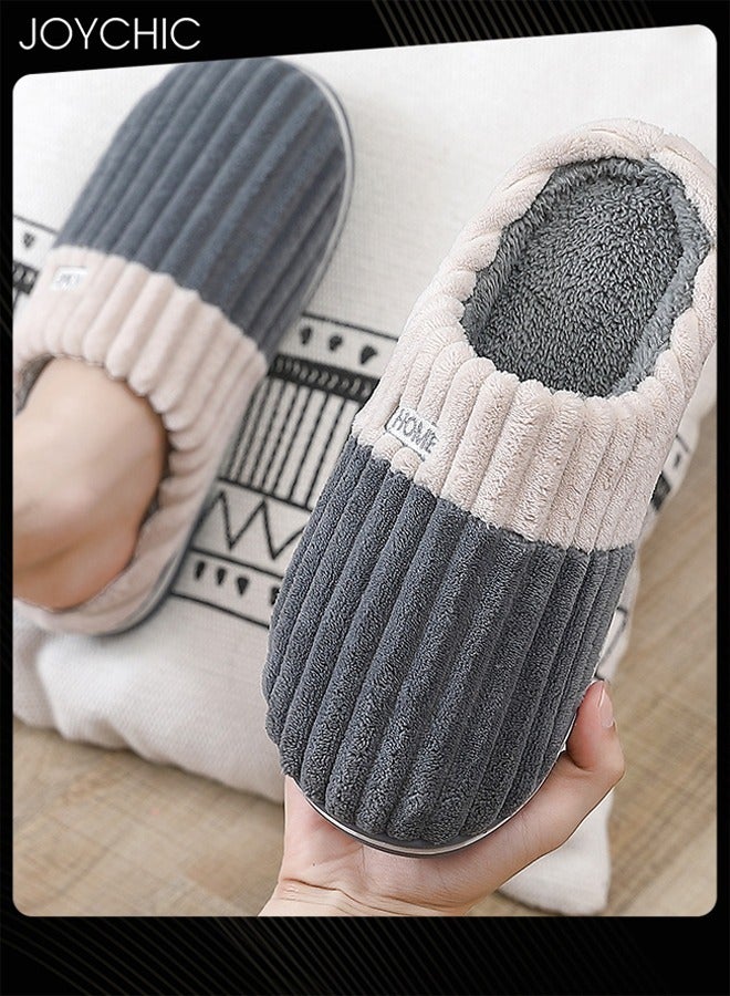 Joychic Autumn and Winter Bedroom Slipper for Men Non-slip Thick-soled Warm Home Slipper - Image 3