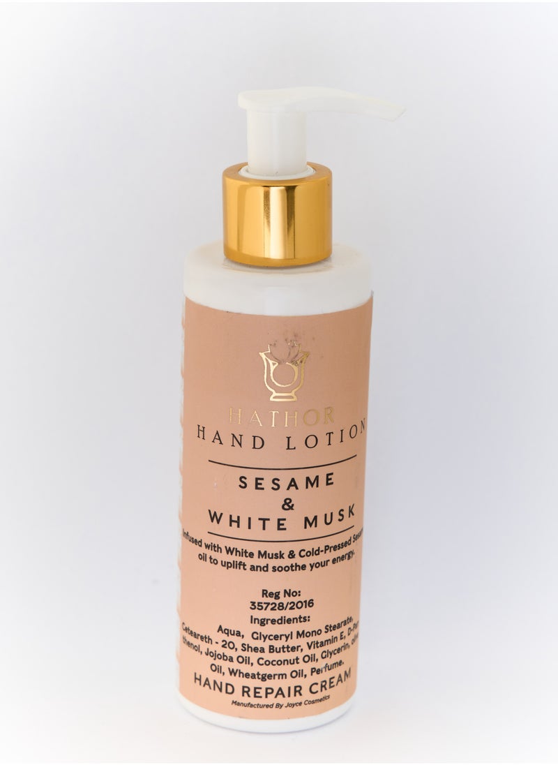 HATHOR - Hand lotion infused with Sesame & White musk - Image 1