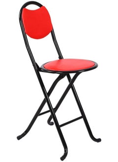 GO2CAMPS Foldable Prayer Chair with Rexin and Cusion back Padded | Camping Chair | Travel Chair | Masjid Chair | Trip Chair-Red  - Image 1