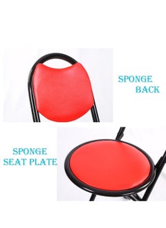 GO2CAMPS Foldable Prayer Chair with Rexin and Cusion back Padded | Camping Chair | Travel Chair | Masjid Chair | Trip Chair-Red  - Image 4