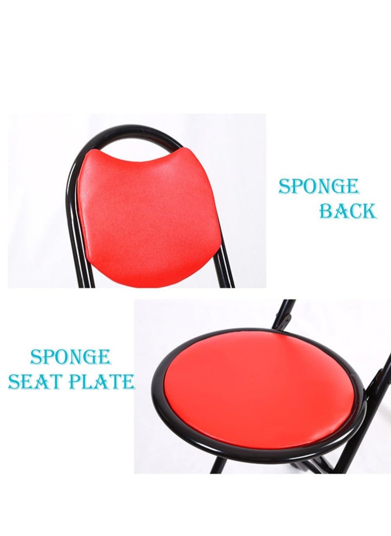 GO2CAMPS Foldable Prayer Chair with Rexin and Cusion back Padded | Camping Chair | Travel Chair | Masjid Chair | Trip Chair-Red  - Image 4