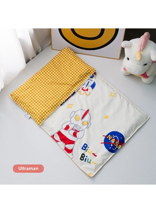 # غطاء مرتبة رياض الأطفال من القطن الخالص، غطاء مرتبة من القطن الكرتوني، غطاء لحاف ناعم من القطن، غطاء بسحاب - اللون: [غطاء لحاف من النوع A مكون من 60 قطعة] - المواصفات: 135 × 55 سم - Image 1