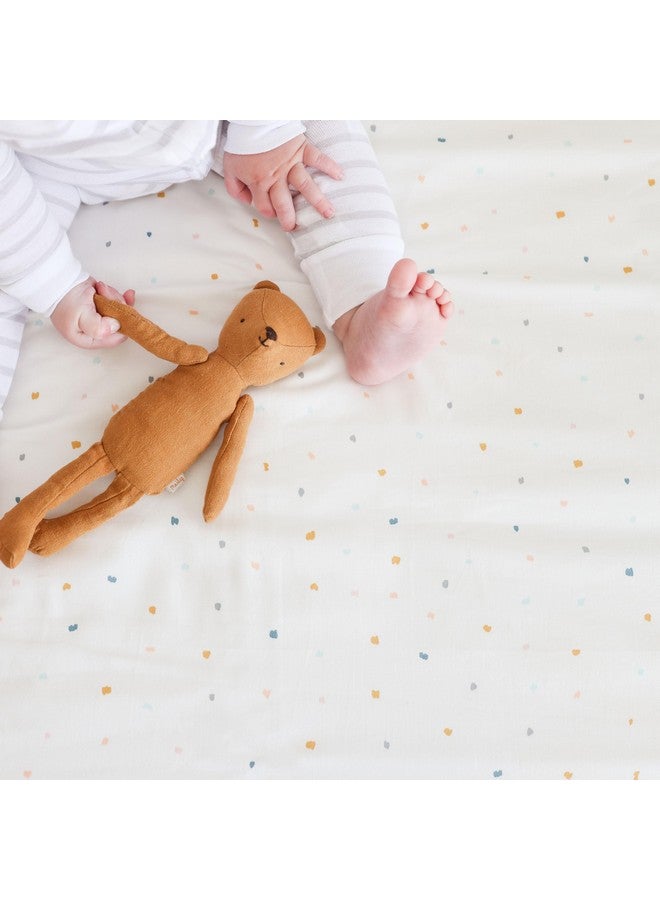 Makemake Organics Organic Crib Sheet GOTS Certified Organic Cotton Crib Sheet Fitted & Pillowcase Buttery Soft Breathable Natural Dyes Baby Toddler Bed Sheet Set (Dotty) - Image 2