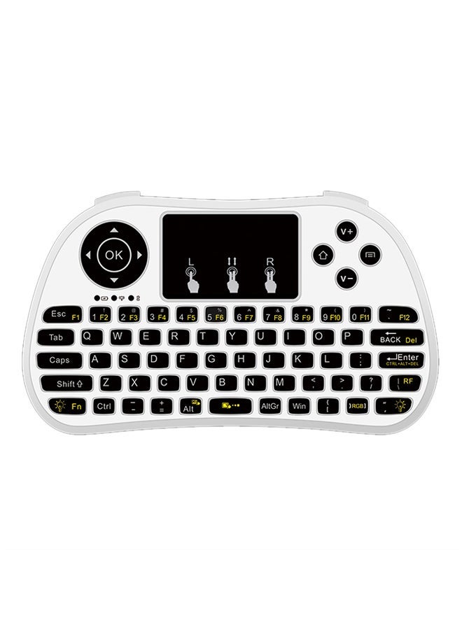 Raxoom Wireless Keyboard Remote Control With Touch Pad For Smart TV White 