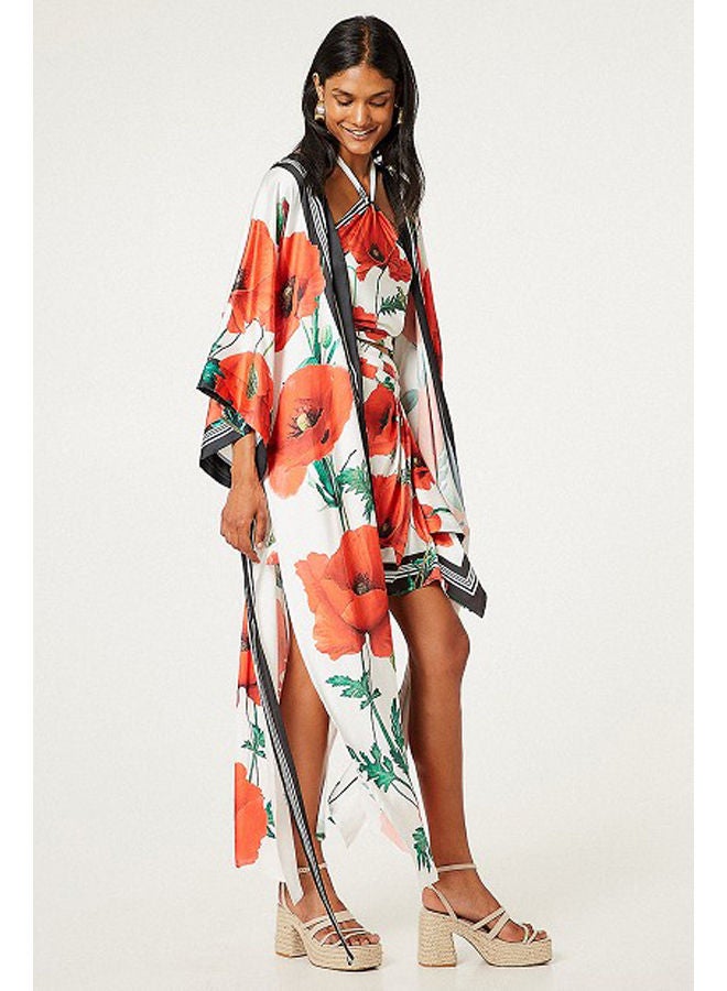 BSB Satin floral maxi kimono - Image 1