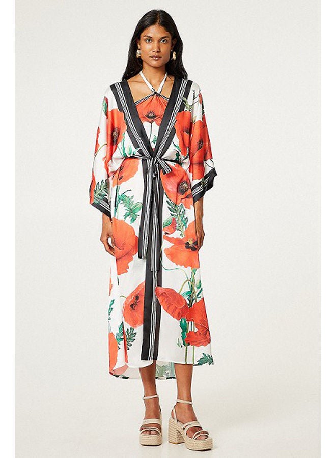 BSB Satin floral maxi kimono - Image 2