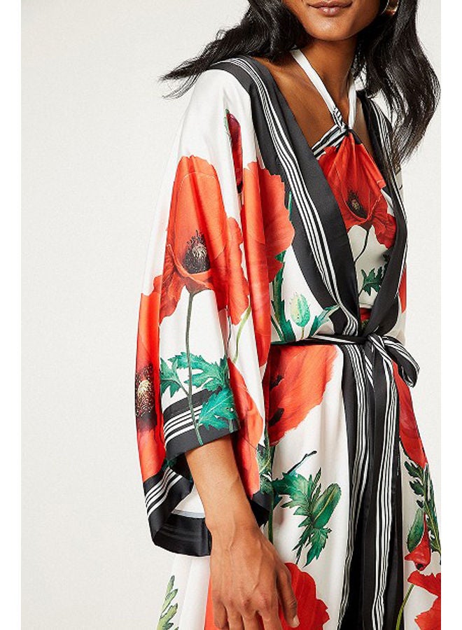 BSB Satin floral maxi kimono - Image 3