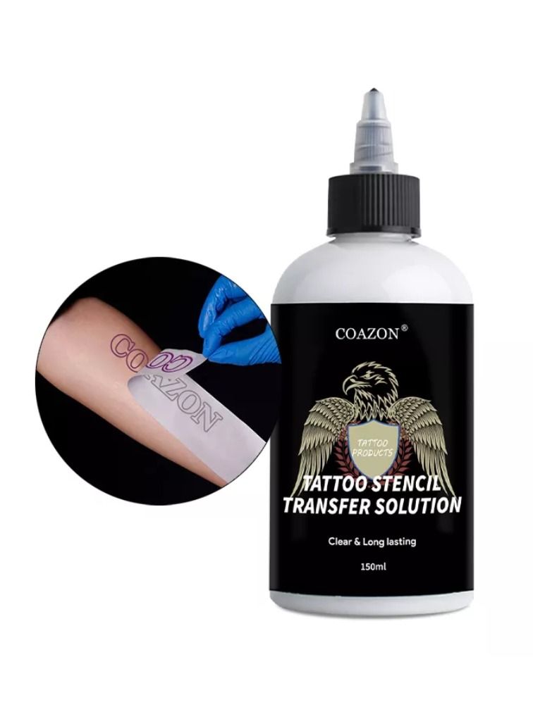 COAZON Tattoo Stencil Transfer Solution , Tattoo Hold Lock Solution , No Blood Line or Gray Line Required , Stencil Stuff Solution 150ml - Image 2