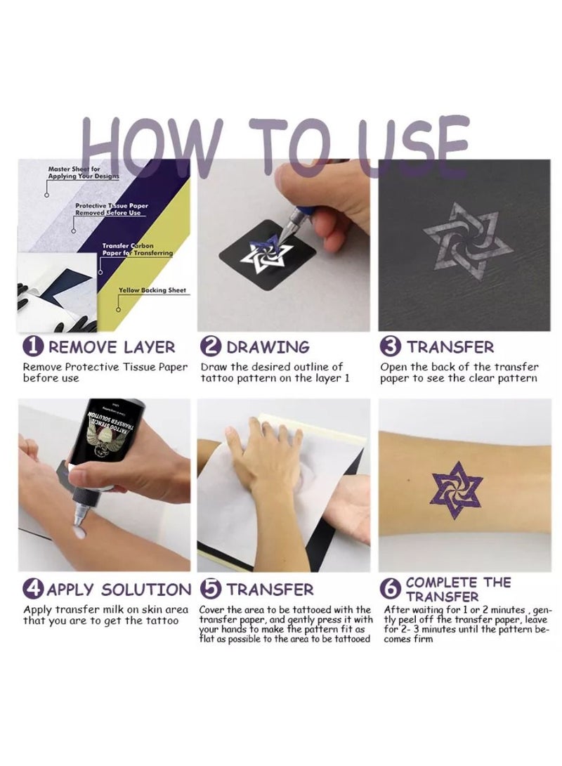 COAZON Tattoo Stencil Transfer Solution , Tattoo Hold Lock Solution , No Blood Line or Gray Line Required , Stencil Stuff Solution 150ml - Image 3