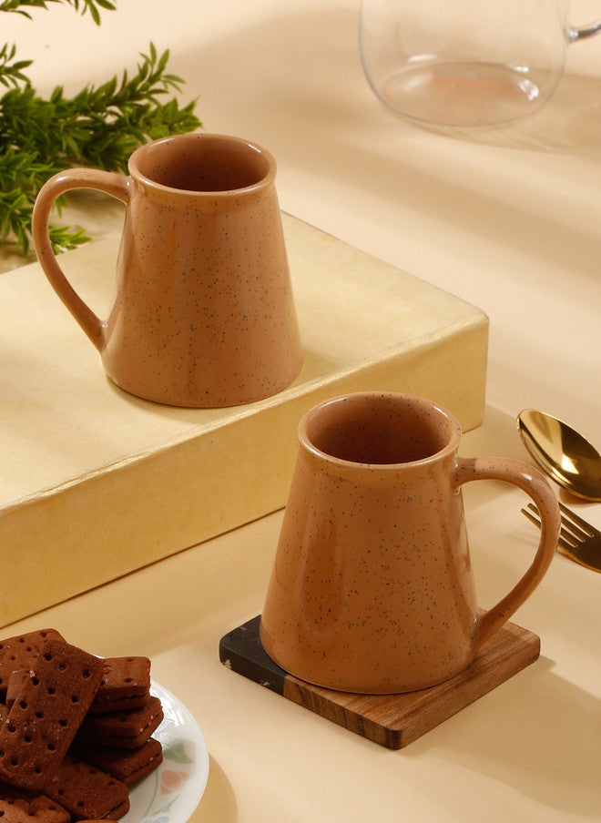 Arrabi Orange Ceramic Microwave Safe 2 Piece Mugs - 300ml - Image 1