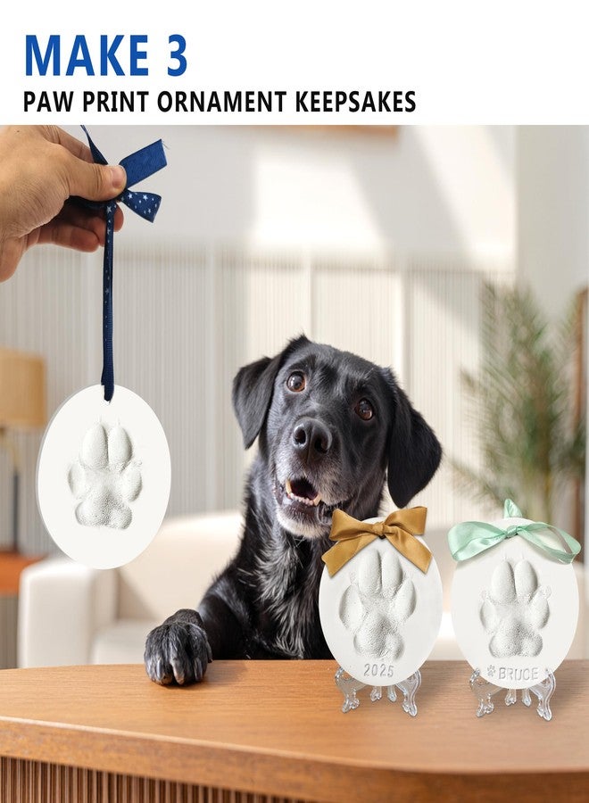 MYPAWLETS Pawprints Keepsake Kit for Dogs Cats,Make 3 Clay Paw Print Ornaments,Soft & Non-Toxic Clay,Pet Paw Prints Impression Kit,Dogs Christmas Tree Ornament,Gift for Pet Lovers-3 Round - Image 2