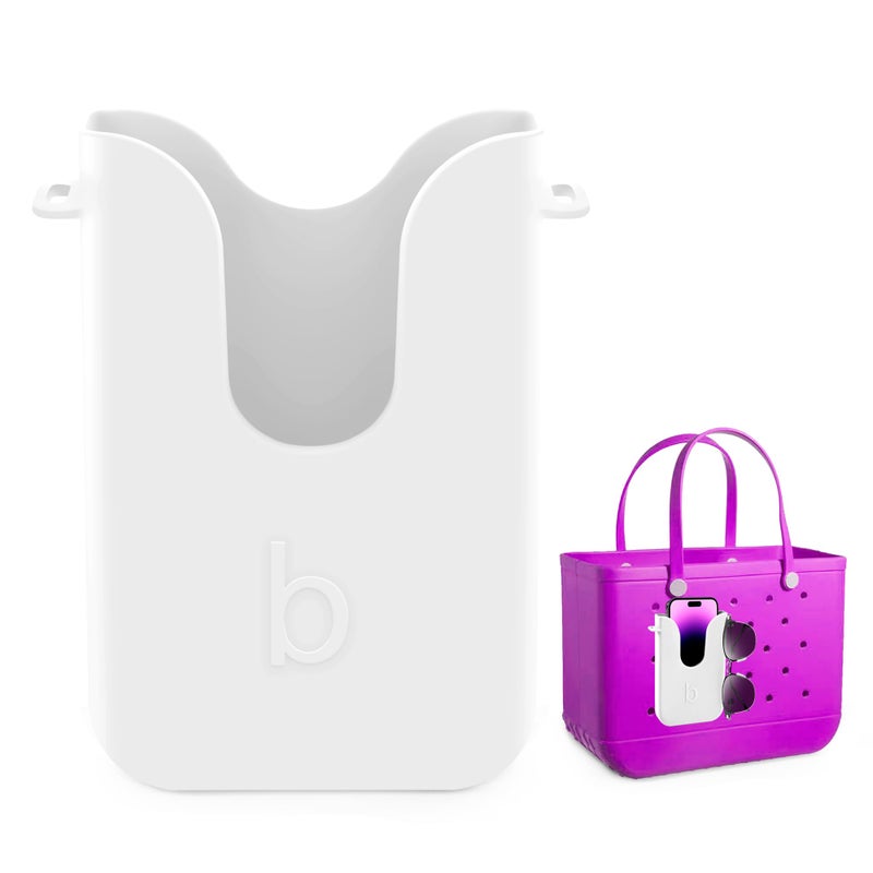 BestStone Silicone Phone Holder for Bogg Bags, Compatible Phone Case Attachment & Similar Beach Tote Bag Accessory â€“ Ideal Holder for Bogg, White - Image 1