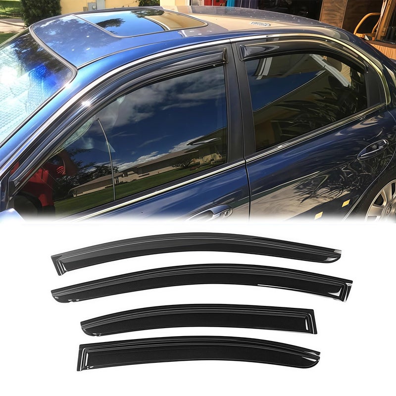 Puermto 94361 Sunproof Waterproof Side Window Wind Deflector 4pcs Protective Replacements Rain Guards Set Window Visor fit for 20152019 Hyundai Sonata 20172019 Hyundai Sonata Hybrid
