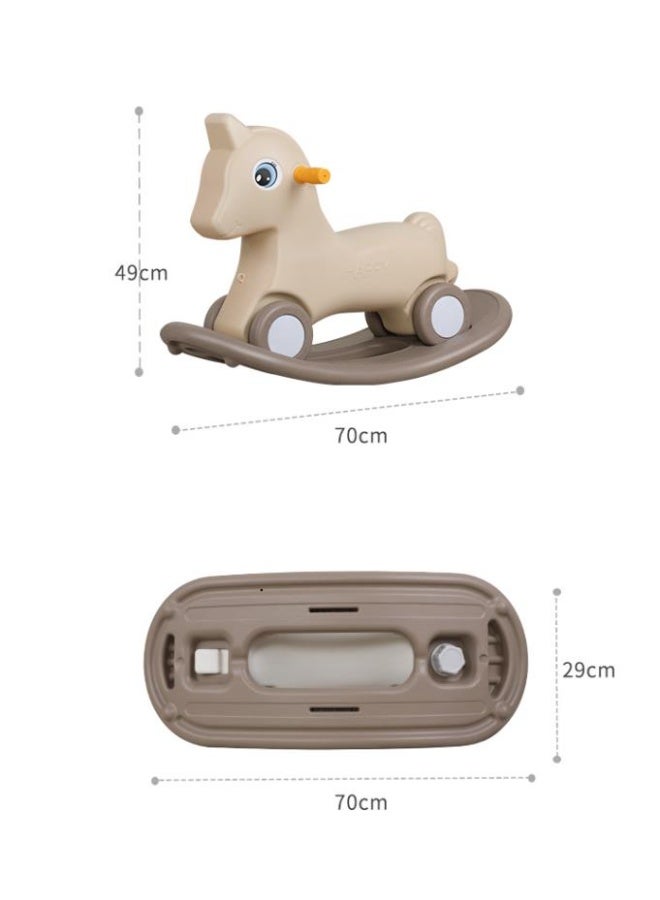 Golden Kids 2 in 1 Rocking Horse & Sliding Car for Indoor & Outdoor Use w/Detachable Base, Wheels, Smooth Materials - Image 2