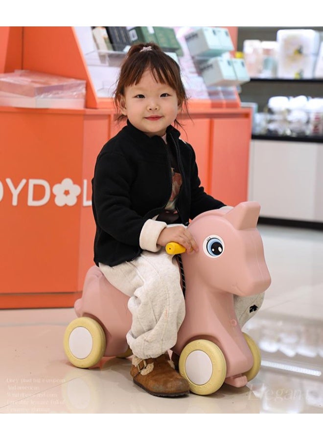 Golden Kids 2 in 1 Rocking Horse & Sliding Car for Indoor & Outdoor Use w/Detachable Base, Wheels, Smooth Materials - Image 4