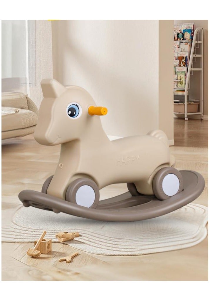 Golden Kids 2 in 1 Rocking Horse & Sliding Car for Indoor & Outdoor Use w/Detachable Base, Wheels, Smooth Materials - Image 1