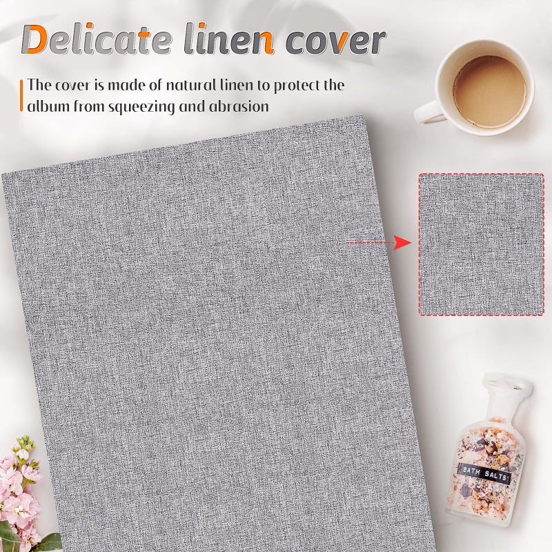 Popotop Photo Album 4x6 1000 Pockets for Wedding Gifts Linen Hardcover Picture Albums for Family Anniversary Baby Vacation Pictures - Image 2