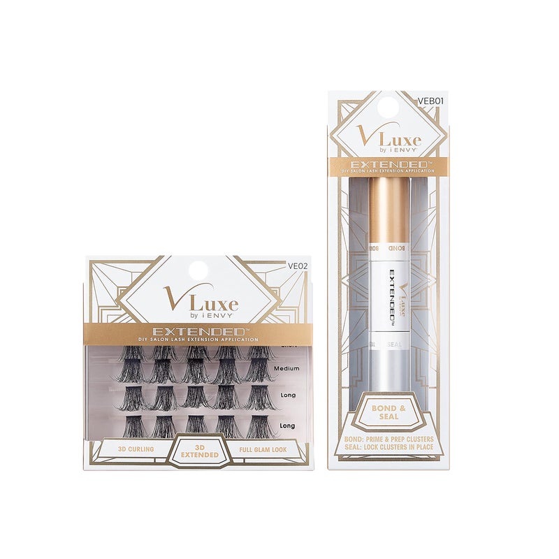 iENVY DIY Eyelash Extension 3D Extended and Bond  Seal Set  Featherlight Synthetic Reusable Artificial Eyelashes Multipack Lash Clusters