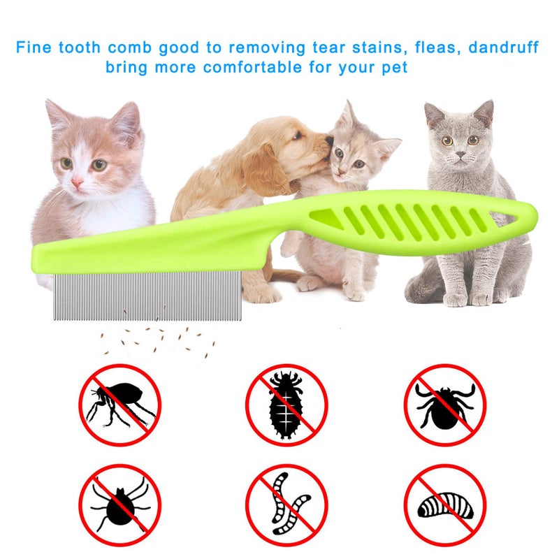 Lamoutor 7Pcs Pet Flea Comb Fine Tooth Comb and Pet Stainless Steel Combs for Dogs Cats Pet - Image 2