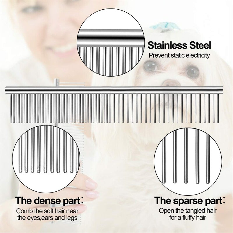 Lamoutor 7Pcs Pet Flea Comb Fine Tooth Comb and Pet Stainless Steel Combs for Dogs Cats Pet - Image 4