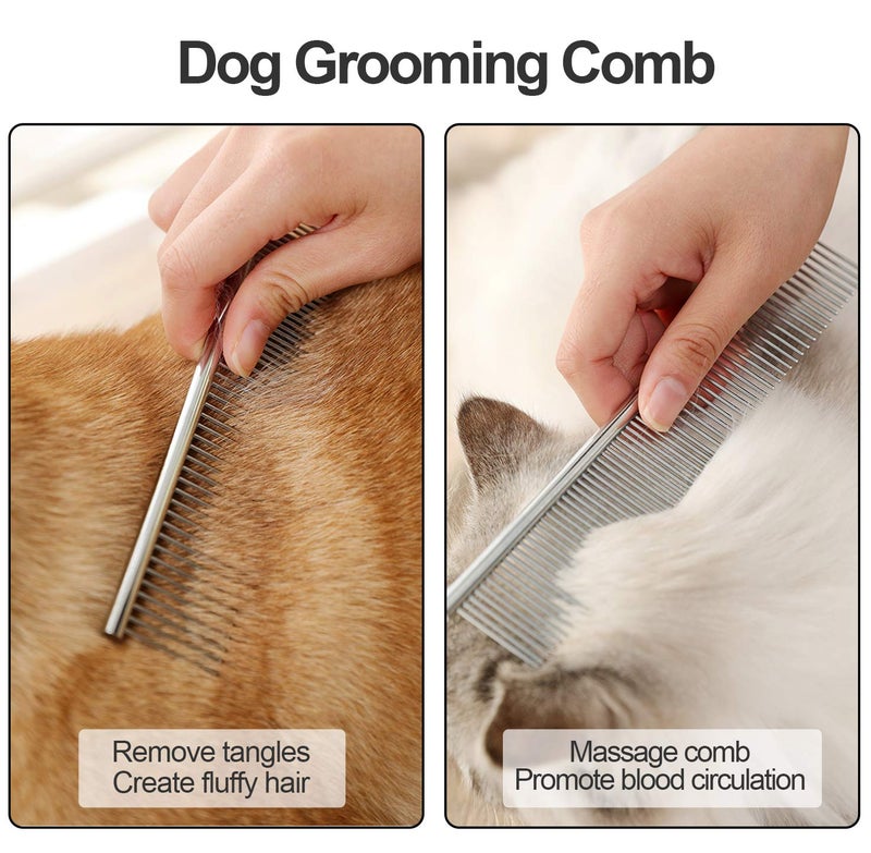Lamoutor 7Pcs Pet Flea Comb Fine Tooth Comb and Pet Stainless Steel Combs for Dogs Cats Pet - Image 5