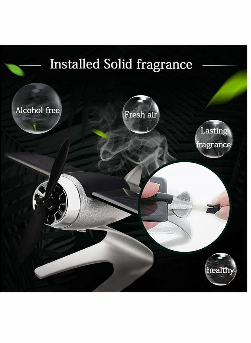 Y&D Aircraft Model, Solar Energy Alloy Rotate, Airplane Ornaments, Essential Oil Diffuser, Metal Handicraft, for Car Office Home Decoration (Red) - Image 5