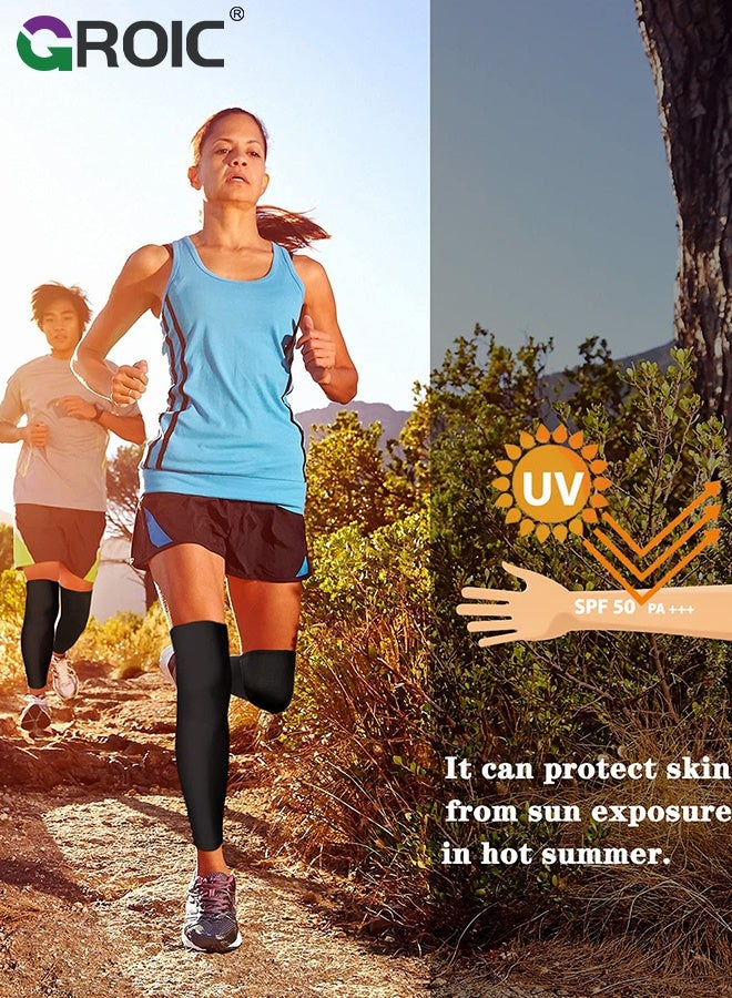 GROIC Compression Leg Compression Sleeve,Knee Braces for Knee Pain,Knee Compression Sleeves, Knee Support for Meniscus Tear, ACL, Arthritis,Full Leg Compression Sleeves,Long Knee Brace Support(Black-L - Image 5