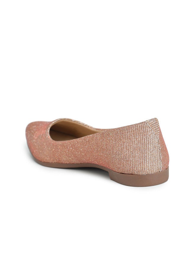 She Zone Rose Gold Ballerinas Flats for Women - Image 3