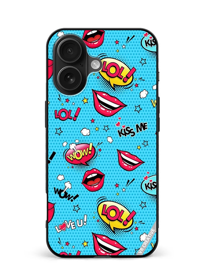 Protective Case Cover For Apple iPhone 16 Pop Art Design Multicolour