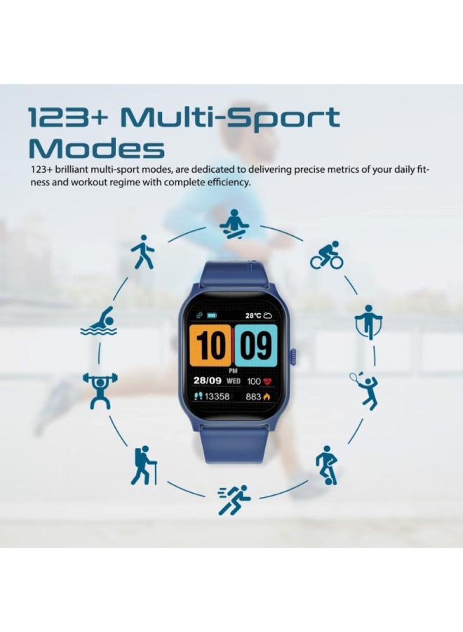 XWatch-B2 Active Life Smartwatch – 2.01" TFT Display, 230 mAh Battery 7-Day Life, Bluetooth 5.3, 123+ Sports Modes, IP67 Water Resistance, Health Monitoring – Compatible with iOS & Android - Blue - Image 2