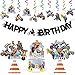 ANGOLIO 42Pcs Motocross Party Decorations Kits Dirt Bike Happy Birthday Decorations with Banners Cupcake Toppers Hanging Swirls Welcome Birthday Centerpieces Party Favors for Adult Men Boy Gift - Image 4