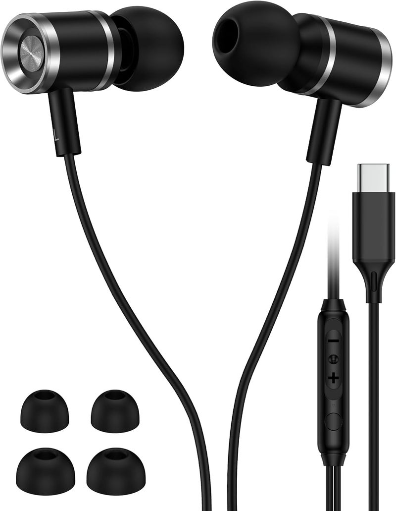 AILKIN Demand fit global economical quality USB C Wired Headphones for Samsung Galaxy, Type C Earphones with Microphone Earbuds for Samsung S25 S24 Ultra A17, USBC Ear Buds Wired for iPhone 17 16 Pro Max, Pixel 10 Pro XL 9 Apple Android in-Ear Dust tight seal - Image 1