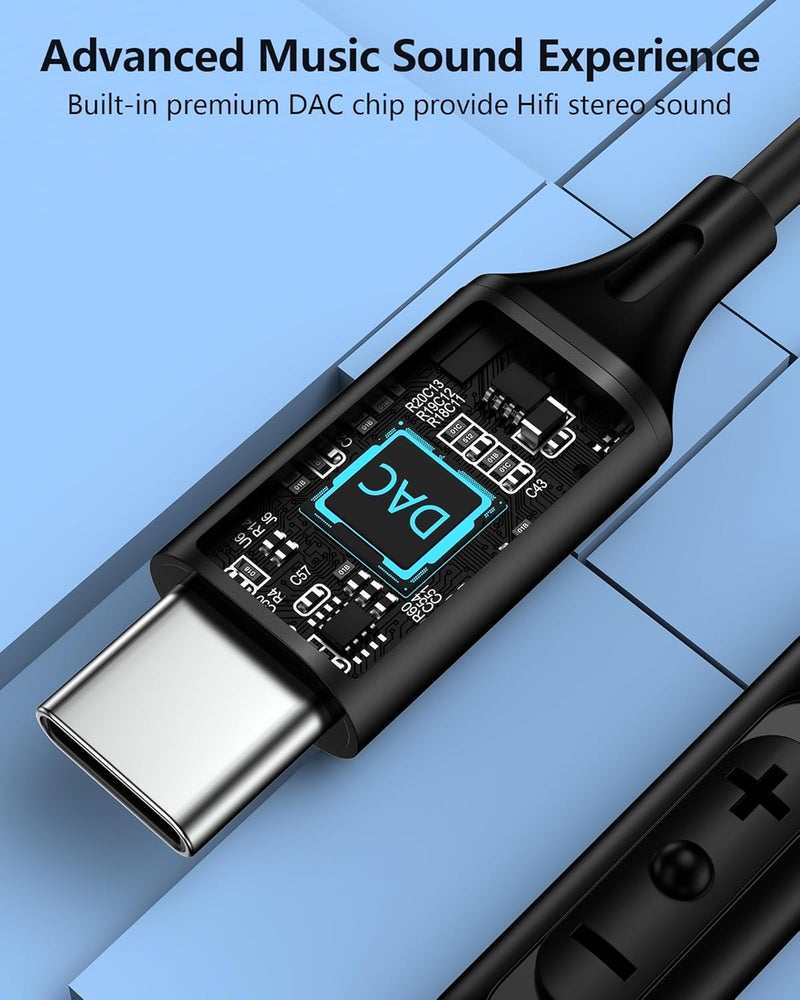 AILKIN Demand fit global economical quality USB C Wired Headphones for Samsung Galaxy, Type C Earphones with Microphone Earbuds for Samsung S25 S24 Ultra A17, USBC Ear Buds Wired for iPhone 17 16 Pro Max, Pixel 10 Pro XL 9 Apple Android in-Ear Dust tight seal - Image 2