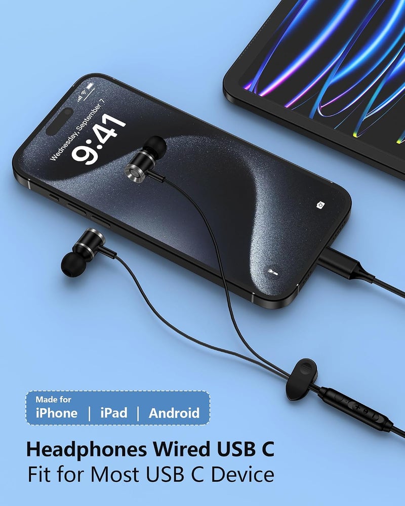 AILKIN Demand fit global economical quality USB C Wired Headphones for Samsung Galaxy, Type C Earphones with Microphone Earbuds for Samsung S25 S24 Ultra A17, USBC Ear Buds Wired for iPhone 17 16 Pro Max, Pixel 10 Pro XL 9 Apple Android in-Ear Dust tight seal - Image 4